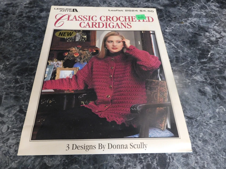 Classic Crocheted Cardigans by Donna Scully Leisure Arts Leaflet 2624 - Image 1 of 1