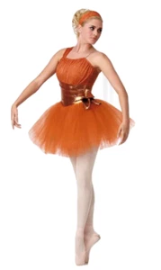 Remember Kinder großes Tanzkostüm Kupfer Glitzer Ballett Tutu & Kopftuch neu - Bild 1 von 3