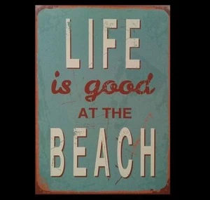 Beach House Sign PHOTO Beach Decor Wall Photo LIFE IS GOOD AT THE BEACH - Picture 1 of 2