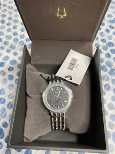 Bulova Women's Phantom Crystal Gemmed Silver Stainless Steel Watch 96L243 - Picture 1 of 3