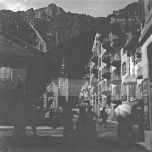 Chamonix : place de l'église & Le Brévent - Plaque de Verre Positive Stéréo 1903 - Picture 1 of 3