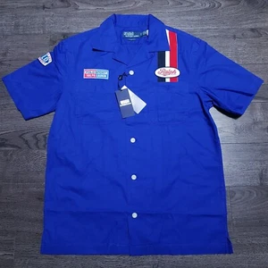 POLO Ralph Lauren 92 Motor Racing Series Button up Shirt Mens SMALL  Blue - Picture 1 of 9