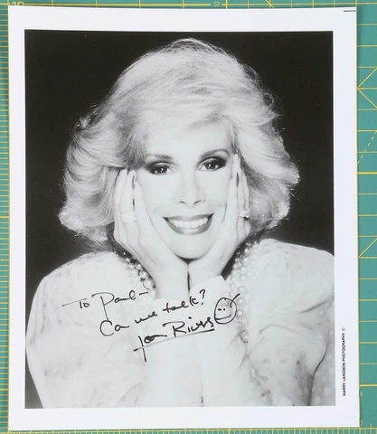 Joan Rivers 8" x 10" B&W Photo Signed Inscribed 100% Authentic Guarnteed Cover
