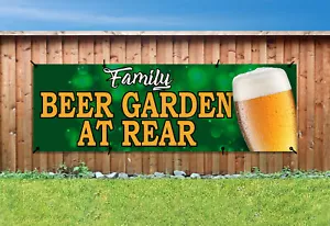 FAMIGLIA BIRRERIA GIARDINO SUL RETRO PVC stampato BANNER INSEGNA ESTERNO PVC occhielli - Foto 1 di 2