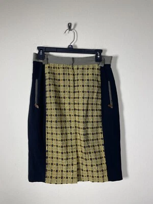 Tracy Reese Anthropologie Women's Black & Gold Embroidered Pencil Skirt 8 Preppy - Image 1 of 4