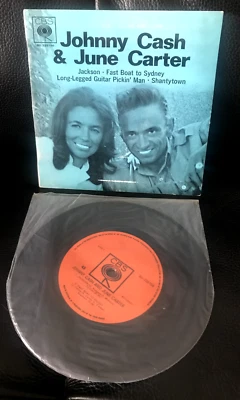 Johnny Cash & June Carter Rare 1971 Vinyl Jackson EP AUSTRALIAN Single BG 225156 - Image 1 of 4