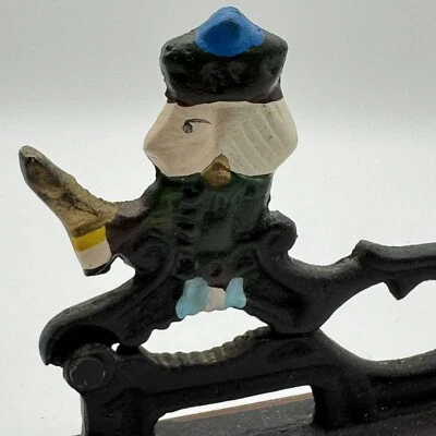 Vintage Nut Cracker, Cast Iron on Wooden Stand, Revolutionary War Soldier - Image 1 of 4