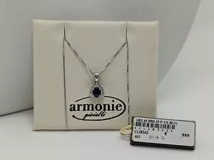 ARMONIE GIOIELLI Collar de Mujer Oro Blanco 18KT Con Zafiro y Diamantes (0471) - Imagen 1 de 10
