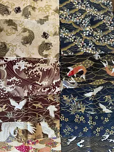 Japanese Fabric Scrap Traditional Patterns patchwork cloth Lot 10pcs - Picture 1 of 9