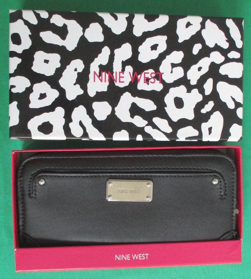 Cartera Mujer Negra con Cremallera 8" Nine West 15 Compartimentos Bolsillos Foto 1 de 4