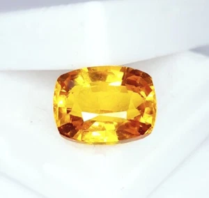 Zaffiro giallo naturale 8,07 ct forma cuscino pietra preziosa libera certificata zaffiro - Foto 1 di 10