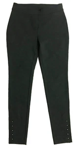 Chico's Sz 4 Gray Knit Pull On Slim Ankle Button Pants XS 28"W x 28"L NWOT - Picture 1 of 7