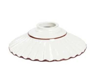 Ceramica BIANCA per lampadario applique ricambio sostitutivo BORDO MARRONE 20 CM - Immagine 1 di 2