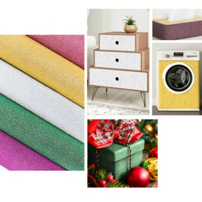 Self Adhesive Glitter Shiny Wallpaper Craft Sticker Wall Home Decor Multi - image 1 of 4