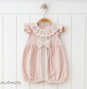 💗 BABY GIRLS PINK SPANISH SUMMER ROMPER DRESS  0/3, 3/6, 6/9, 9/12 MONTHS BNWT - Picture 1 of 1