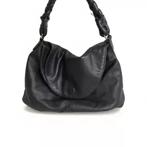 Christopher Kon Hobo Schultertasche schwarz Leder geflochtener Henkel - Bild 1 von 11