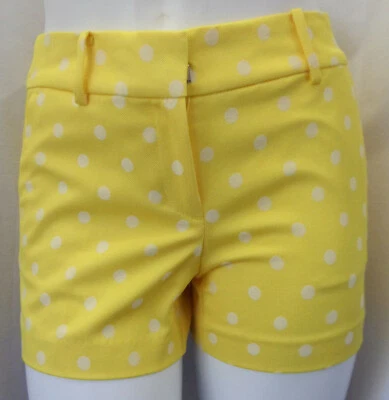 ANN TAYLOR FIRMA AMARILLO BRILLANTE LUNARES INFORMAL VESTIDO SHORTS TALLA: 6P NUEVO CON ETIQUETAS Foto 1 de 3