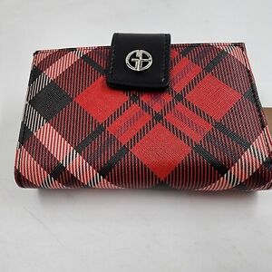 GIANI BERNINI Framed Indexer Saffiano Plaid Wallet Women's One Size Red Snap-Tab
