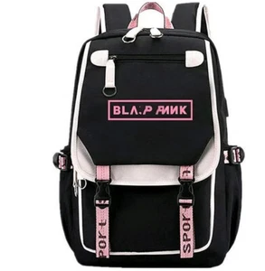 Kpop ROSA NEGRO Mochila Escuela Bolso de Hombro USB Cool Bag Para hombres Mujeres - Imagen 1 de 48