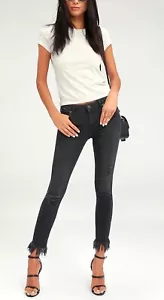 Free People Great Heights ausgefranste Skinny schwarz Damen Größe 28 Fransen Crop - Bild 1 von 12