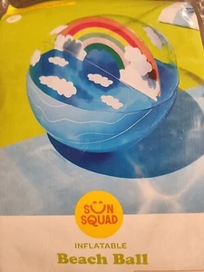 Sun Squad aufblasbarer Spaß Pool Strandball 17,5 Zoll Durchmesser Regenbogenwolken - Bild 1 von 3