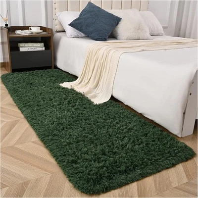 Soft Non-Slip Deep Green 2x6 Runner Rug - Ideal for Bedrooms & Dorm Rooms - Image 1 of 4