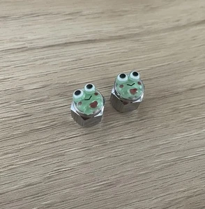 2X Keroppi Frog Wheel Tire Valve Stem Cap Cover Car Truck SUV Motorcycle Bike - Picture 1 of 3