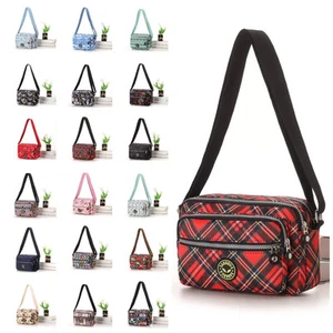 Ladies Crinkle Nylon Satchel Messenger Cross Body Shoulder Strap Woman Bum Bag - Picture 1 of 34