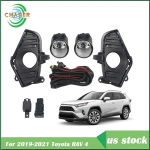 L+R Bumper Clear Fog Light Assembly w/Wiring+Switc For Toyota RAV4 LE XLE 19-21 - Picture 1 of 12