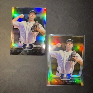 (2) 2012 Bowman Platinum Justin Verlander Tigers: Gold & Sliver Parallels - Picture 1 of 2