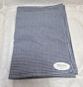 Dunroven House Mini Checkered Cotton Tea Towel Navy and White 28" x 20" Set of 4 - Picture 1 of 5