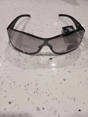 Authentic True religion women sunglasses Kira gunmetal wrap shield side stones  - Image 1 of 4