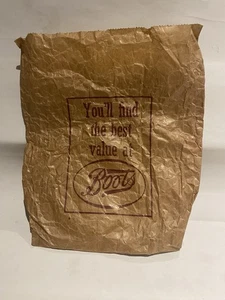 Vintage Boots Paper Bag - Advertising - Retail - Prop/Decor - Picture 1 of 1