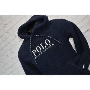 Polo Ralph Lauren Fleece Hoodie Performance Mens Size Blue Front Pocket - Picture 1 of 6