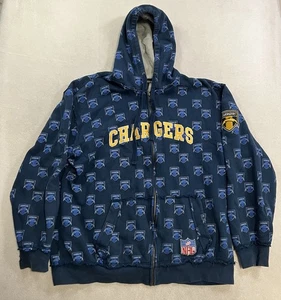 San Diego Chargers Hoodie Men’s Size 2XL Blue AOP Vintage Team Apparel Football - Picture 1 of 8