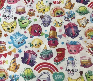 Shopkins Baumwollstoff 1 Yard x 44,5" OOP "Packed Shopkins Party" 2013 Elch - Bild 1 von 9