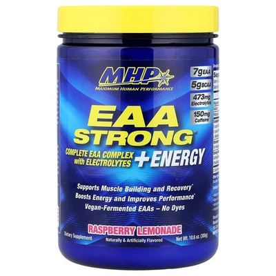 EAA Strong™ + Energy, малиновый лимонад, 10,6 унции (300 г) - Изображение 1 из 2