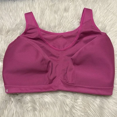 Sujetador deportivo Glamorise 42H rosa figura completa sin rebote camisola inalámbrica 1066 Foto 1 de 4