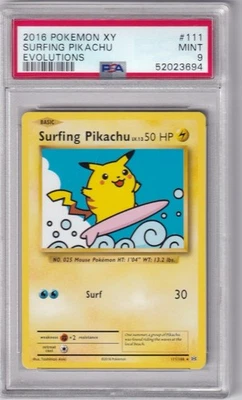 2016 Pokemon XY Evolutions - Surfing Pikachu #111 PSA 9 MINT !! - Image 1 of 2