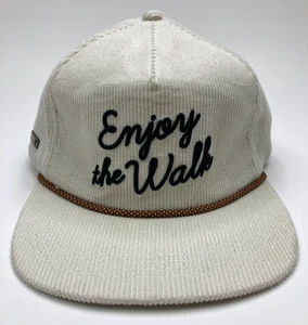 True Linkswear T Logo Golfing Strapback Corduroy Hat White Golf Enjoy The Walk - Picture 1 of 8