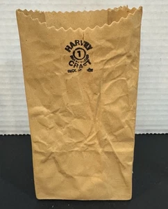 Vintage Michael Harvey Craft #1 5.5” Paper Bag Ceramic Case Avant Garde Pop Art - Picture 1 of 6