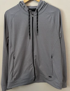 Dunning Golf Mens Size Large Gray Long Sleeve Full Zip Hooded Performance Jacket - Picture 1 of 7