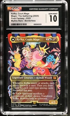KEFKA, COURT MAGE Final Fantasy Borderless Mythic CGC 10 MTG [Nostalgium] - Image 1 of 2