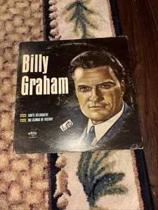 Billy Graham Sermon Vinyl Gods Delinquent / Climax of History Word Records 6114 - Imagen 1 de 4