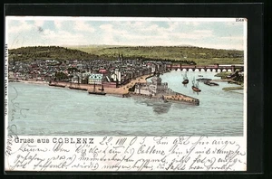 Lithographie Coblenz, Teilansicht 1903  - Picture 1 of 2