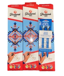 3 Pack DIAMOND ART BY LEISURE ARTS Dazzle Area Beginner With 2 Extra Dotz Wand. - Picture 1 of 4