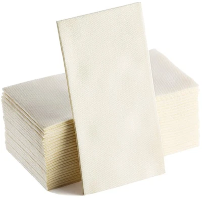 Servilletas marfil | Paño desechable de lino para invitados como servilletas de papel para cena |... Foto 1 de 4