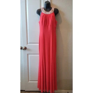 Nuevo con etiquetas Vestido de Boda Formal Cachet Baile de graduación Adornado Cuello Halter Talla 8 Color Guayaba - Imagen 1 de 14