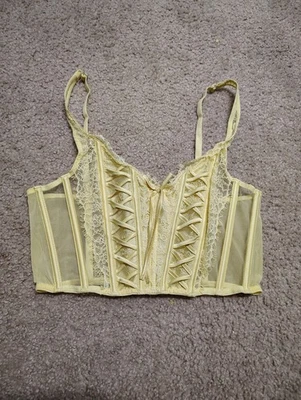 Victoria's Secret Unlined Lace-up Corset Bustier Top Bra Dream Angels Size M  - Image 1 of 4