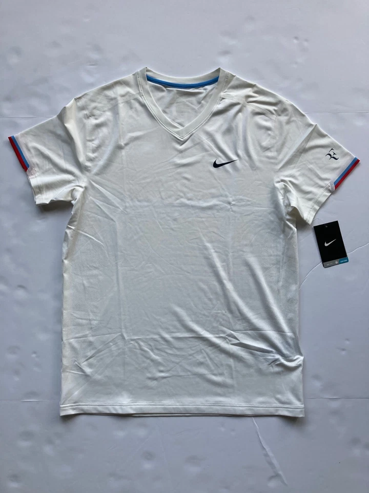 Camiseta Tenis Nike Roger Federer RF Otoño 2012 M Blanca 480129‐100 Rara Nueva Foto 1 de 4